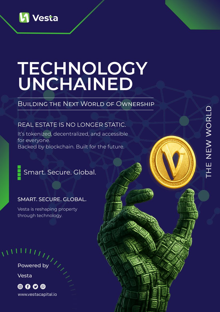 InvestVesta's tweet photo. 🏗️ Technology Unchained. Ownership Redefined.
Vesta is building the next world of real estate tokenized, decentralized, and accessible to all.
Secure. Global. Built for the future.
🌐 https://t.co/lrWy5XScY5
#Vesta #PropTech #Web3RealEstate #Tokenization #BlockchainOwnership https://t.co/3a3rEWhJWT