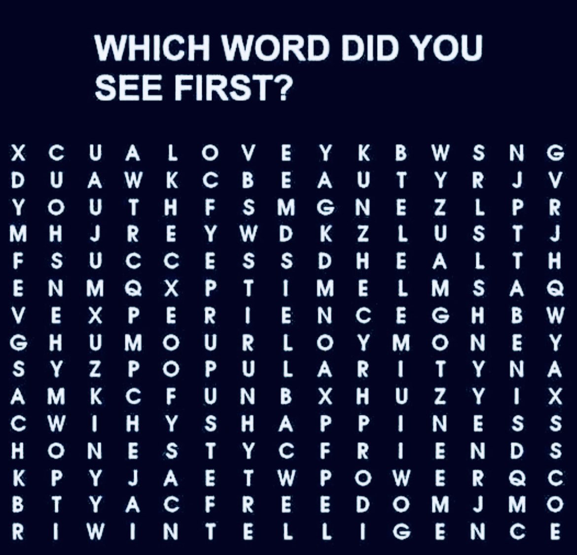FIRST word you see