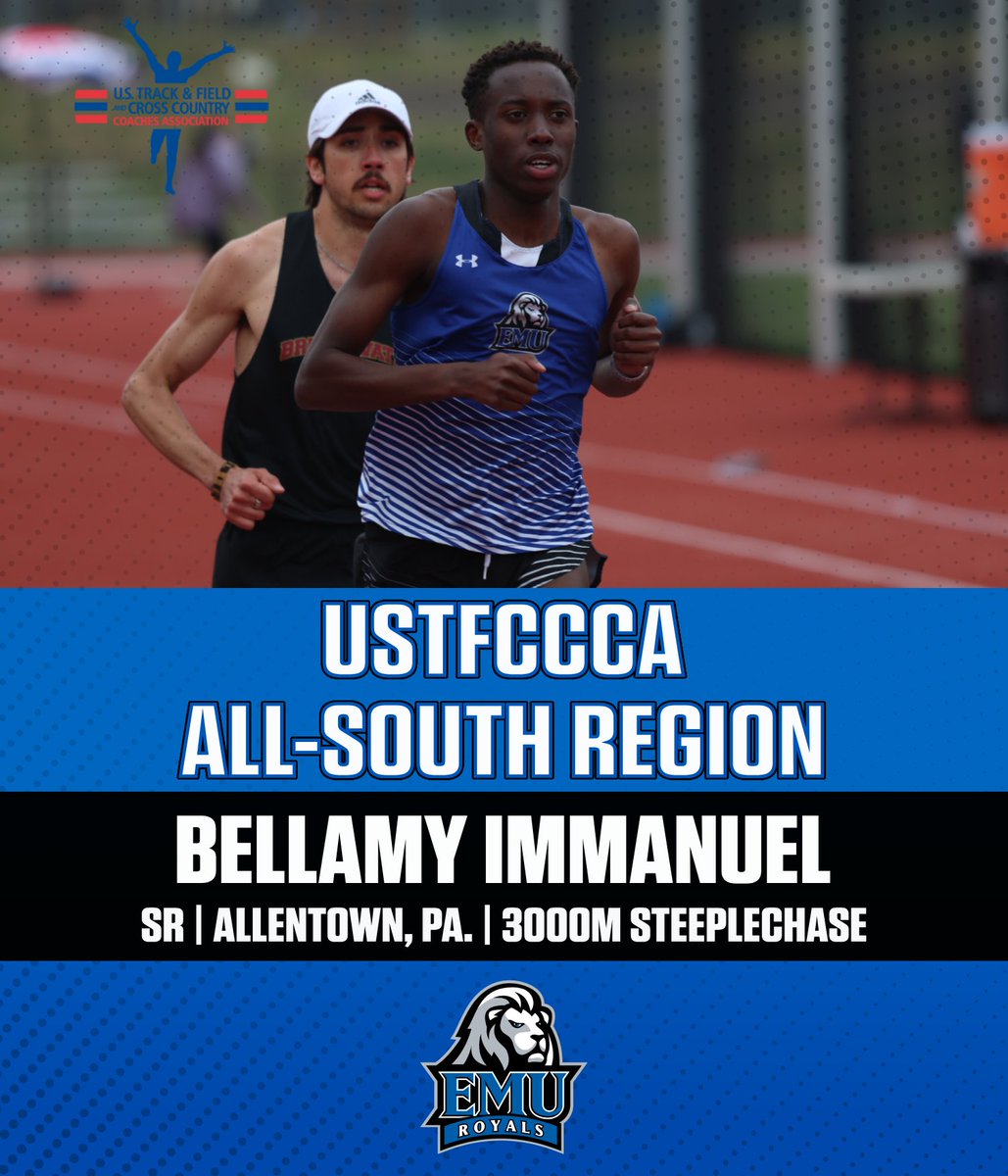 Bellamy Immanuel Named All-South Region in Steeplechase 🏅

📰: tinyurl.com/5n8tut33

#CompeteTogether | #RoyalPride