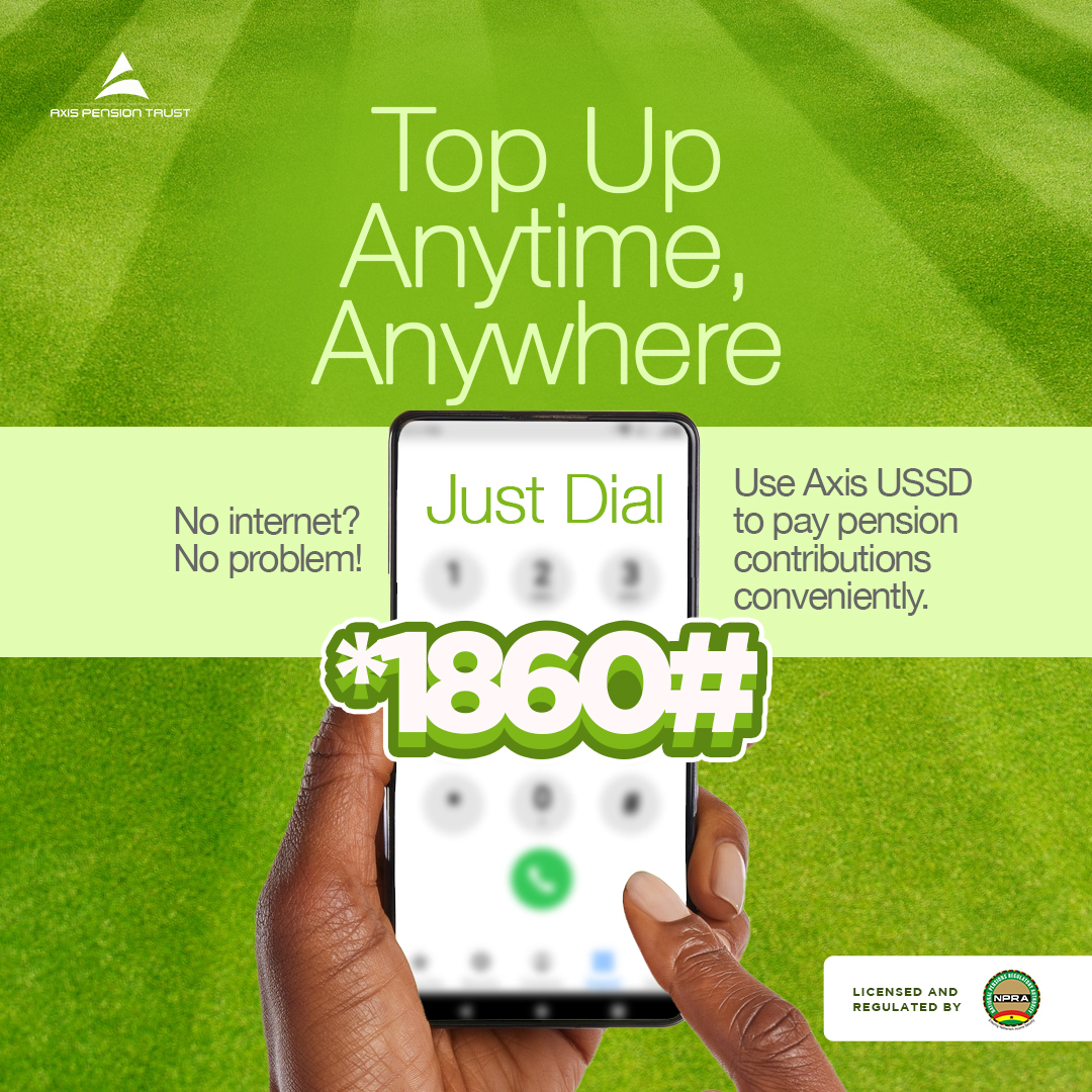 AXISPENSION's tweet photo. No data? No worries! 

Top up your pension anytime, anywhere with MTN USSD. 

Just dial *1860# to add to your pension account instantly—it’s fast, simple &amp; secure!

👉 Visit for more info: https://t.co/eTc6Km9U4I
 
#AxisPension #PensionTopUp #EasySaving https://t.co/XqXCJ38W8R