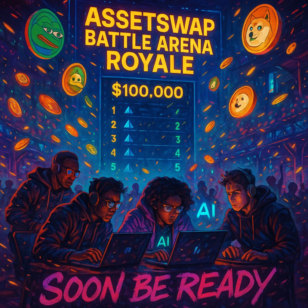 AssetSwap Battle Arena Royale is about to drop
100K cash prize 💰
AI snipers 🤖
Meme coin chaos 🐸🔥
Follow. Copy. Trade. Win.
Leaderboard goes live — and your invite link?
Soon be ready.
Get your squad. Let’s wreck the arena ⚔️

#DegenArena #MemeSeason #AItrading #BattleRoyale