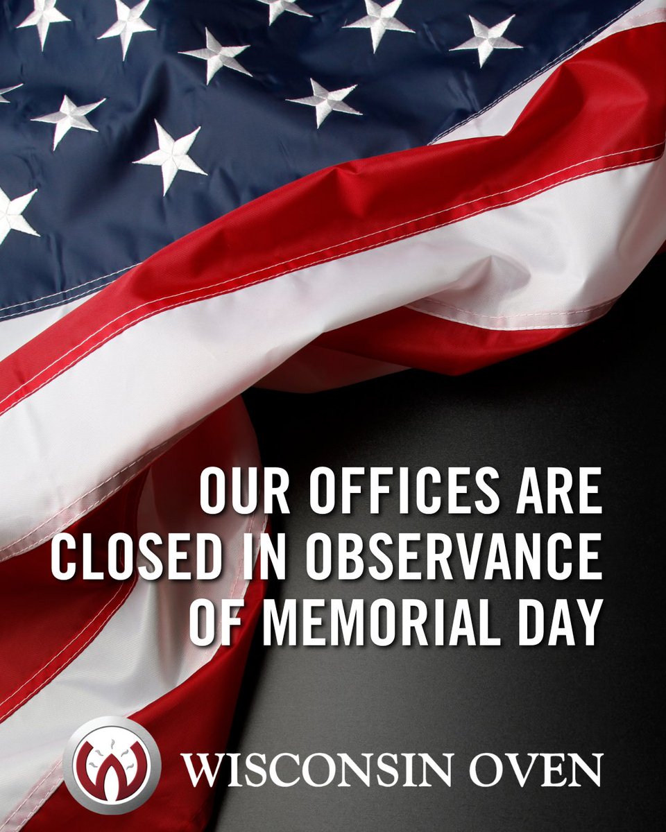 This Memorial Day, we remember and honor the courageous men and women of the armed forces who gave their lives to defend our freedom. 

From all of us at Wisconsin Oven, we extend our heartfelt gratitude.

#MemorialDay #WisconsinOven #HonoringOurHeroes