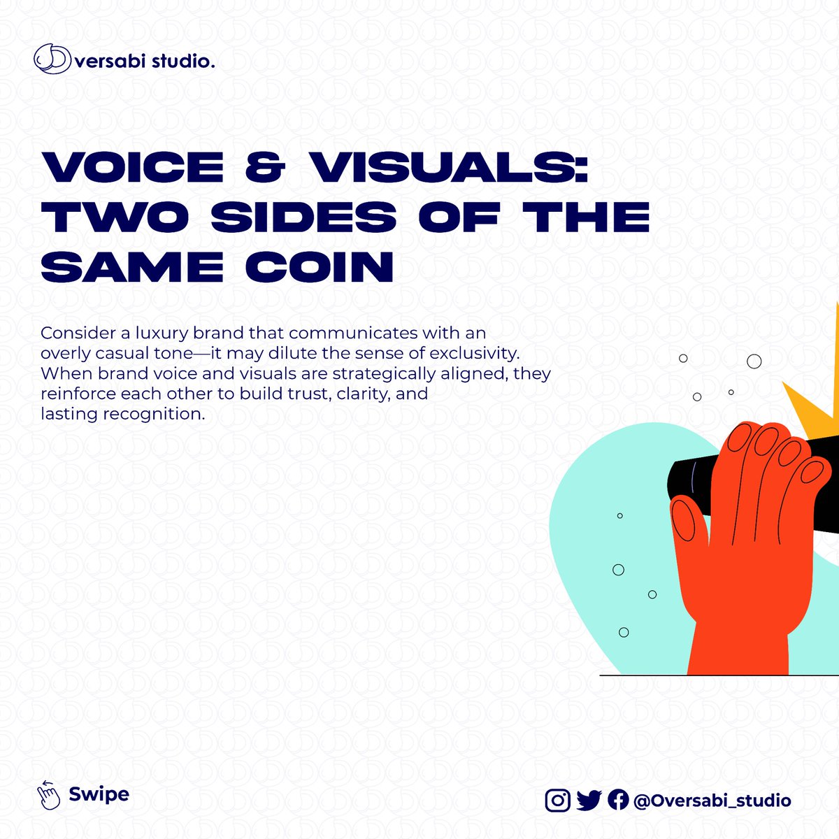 OversabiStudio's tweet photo. Your visuals catch the eye.
Your brand voice captures the heart.
Together? Unstoppable. Here’s why both matter (and how to make them work together). Follow Oversabi Studio for more practical brand-building insights

#BrandVoice #VisualStorytelling #DesignTips #Marketing101 https://t.co/S7OT48SiUY