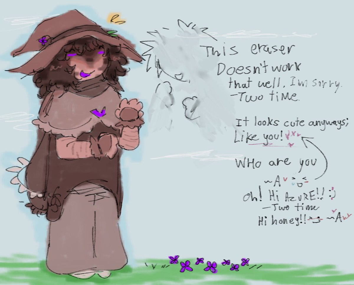 a few of Two time's little doodles they leave for azure when he