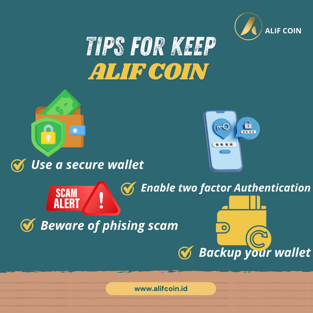 alif_coin's tweet image. Peace of mind with your Alif Coin is just a few steps away! Secure your investment by:Using a secure wallet, enabling 2FA, staying alert for phishing, and backing up your wallet.Keep your digital assets protected! #AlifCoin #CryptoSafety #DigitalAssetProtection#OnlineSecurity #