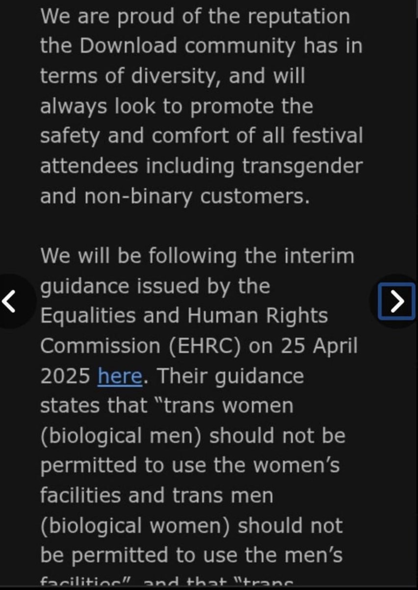 sugarGSP's tweet image. Hey! @DownloadFest, just a heads up, this is segregation and is absolutely not okay. If this were any other minority you would be outraged.  

The EHRC guidance is just that, guidance. And if you really did pride yourself on inclusivity and diversity then you would be letting…