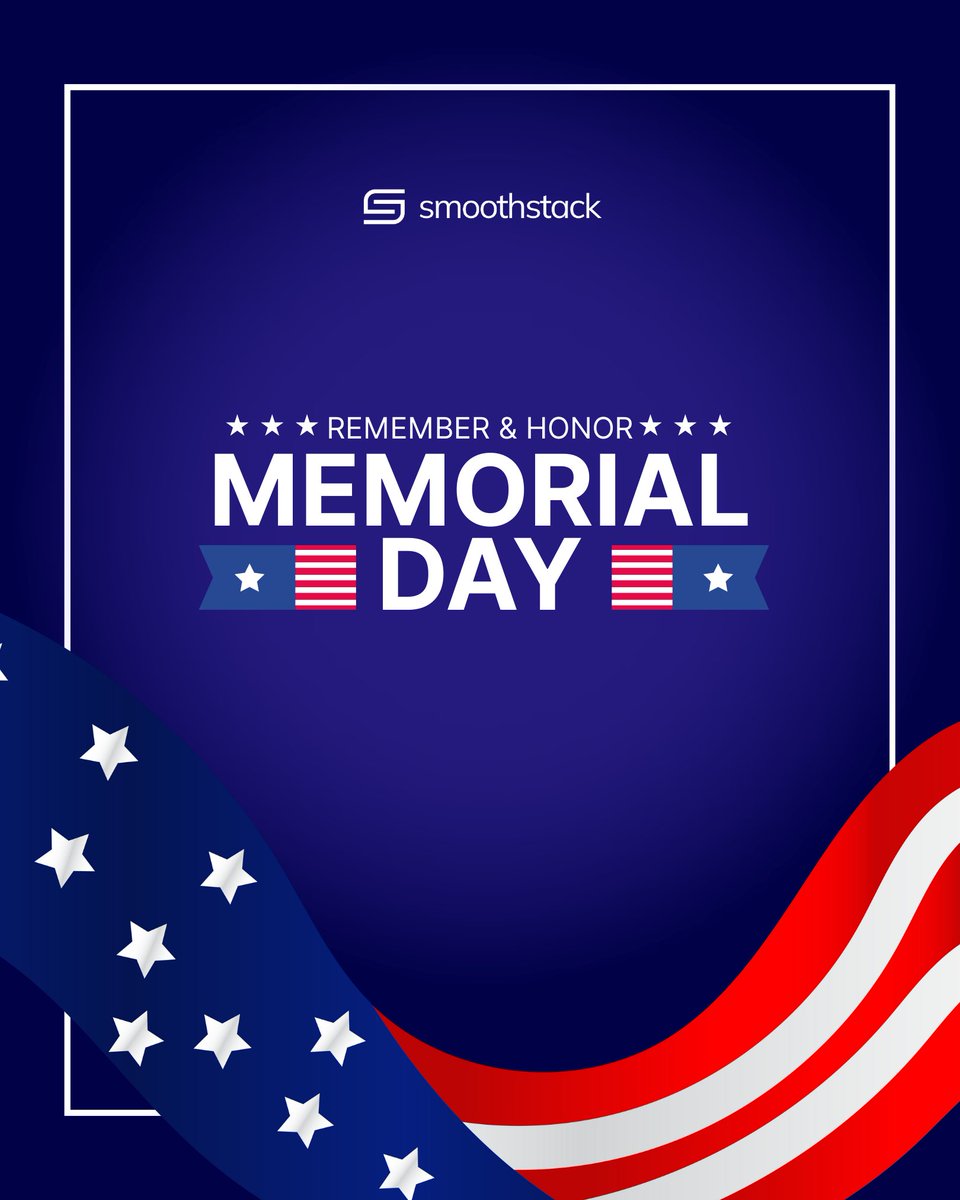 Smoothstack's tweet image. This Memorial Day, we remember the brave who gave their lives—and commit to building a future worthy of their sacrifice.
#MemorialDay #HonorAndRemember #Smoothstack #StackedforSuccess