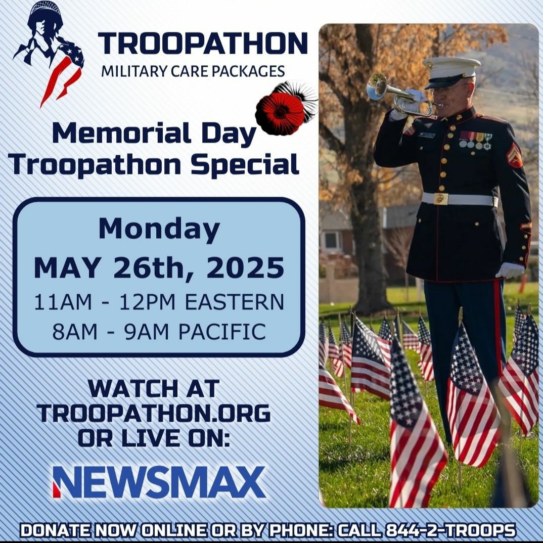 troopathon's tweet image. Join us today as we remember and honor those who gave all #MemorialDay #RememberAndHonor #MemorialDayWeekend ##supportourtroops #NEWSMAX