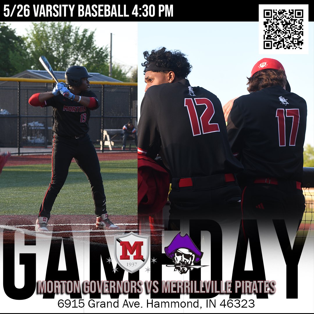 Hammond Morton Governors Athletics (@morton_hammond) on Twitter photo Varsity Baseball hosts Merrillville tonight at the Mansion! Let’s #GoGovs 🎩⚾️ <a href="/SCHK12/">School City of Hammond</a> <a href="/MortonHighGovs/">Morton High School</a> <a href="/MortonGovsBASE/">Morton Governors Baseball</a>
📍 Georgas-Jancich Field
🗓️ 5/26/2025
⏰ 4:30 PM
🆚 <a href="/MVillePirates/">Pirate Athletics</a>
🎟️ elweb.app/ivvnmbm Varsity Baseball hosts Merrillville tonight at the Mansion! Let’s #GoGovs 🎩⚾️ <a href="/SCHK12/">School City of Hammond</a> <a href="/MortonHighGovs/">Morton High School</a> <a href="/MortonGovsBASE/">Morton Governors Baseball</a>
📍 Georgas-Jancich Field
🗓️ 5/26/2025
⏰ 4:30 PM
🆚 <a href="/MVillePirates/">Pirate Athletics</a>
🎟️ elweb.app/ivvnmbm