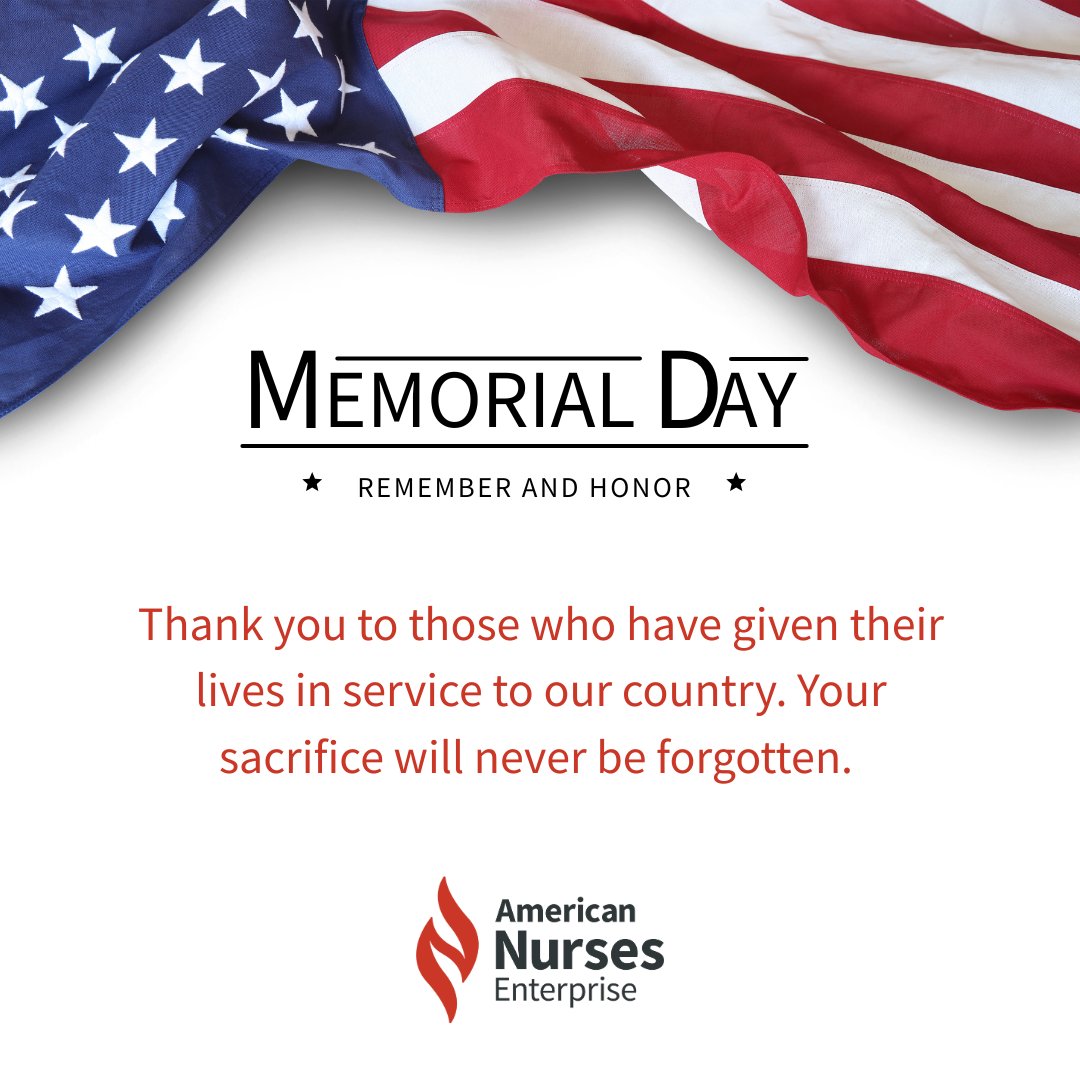 On #MemorialDay, we honor all who gave their lives in service, especially the military nurses who served with courage and compassion on the front lines of care. 🕊️

We remember. We thank you. We carry your legacy. 

#MilitaryNurses #RememberAndHonor