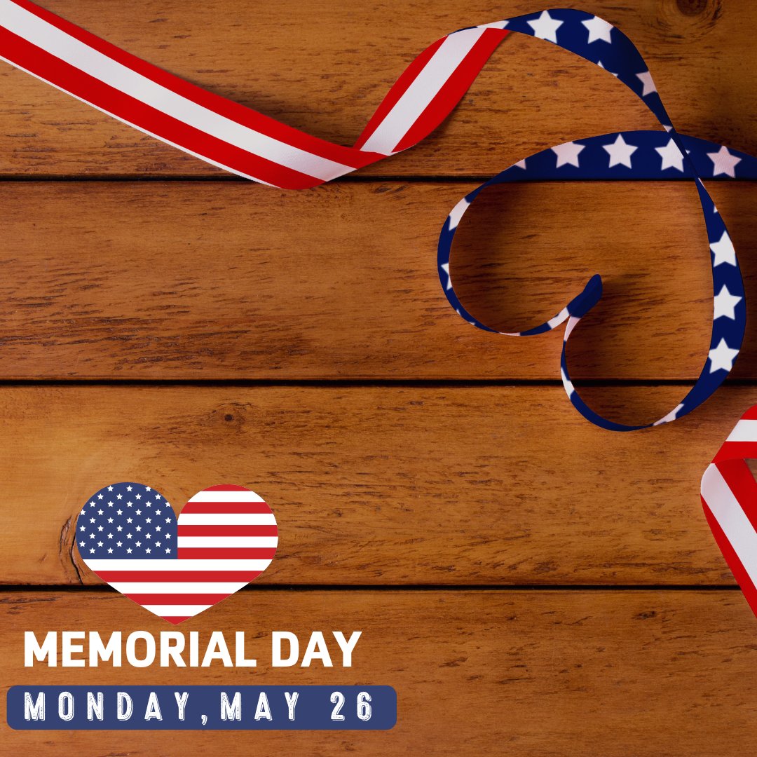 In honor of Memorial Day, our branches and contact center are closed Monday, May 26.
Today, we pause to remember the brave men and women who sacrificed for our freedom.
#MemorialDay #HonorAndRemember #Gratitude