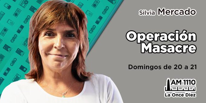 [20:00h] AHORA #OperaciónMasacre: la rebelión de lo escondido. La trama oculta de las investigaciones periodísticas en la Argentina contada por los periodistas que investigaron, con la conducción de
<a href="/SilMercado/">Silvia Mercado</a>, hasta las 21h.

Por buenosaires.gob.ar/radiociudad