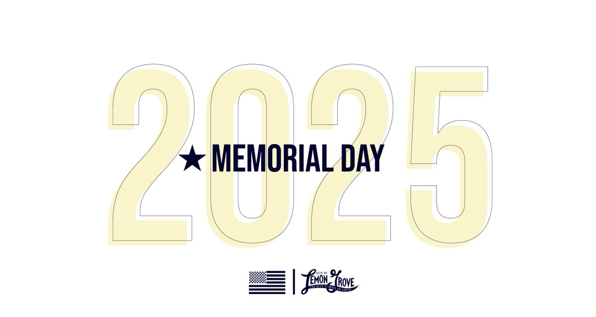 🇺🇸 Memorial Day 🇺🇸

Freedom is not free. Today, our offices are closed to honor those who paid the ultimate sacrifice.
We will resume normal business hours on Tuesday, May 27, 2025.

#cityoflemongrove