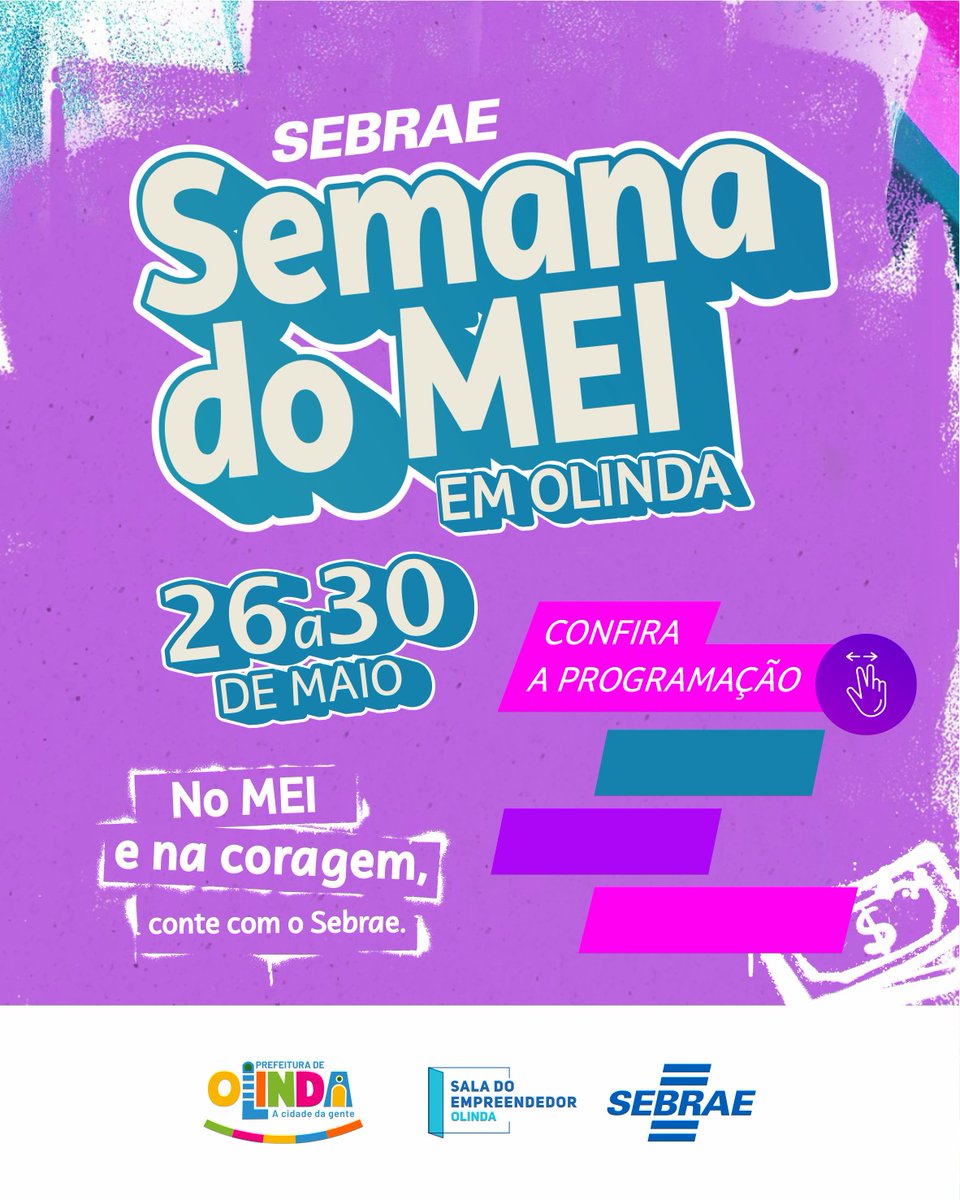 🚀 Atenção, MEI!

Começou a Semana Nacional do MEI e vai até sexta (30/05), visse?

📍Tem capacitação, mutirão de atendimento, dicas de vendas, orientação contábil, acesso ao crédito e muito mais!  Tudo de graça!

👉 Das 8h às 15h, na Sala do Empreendedor (Av. Liberdade, 68 –