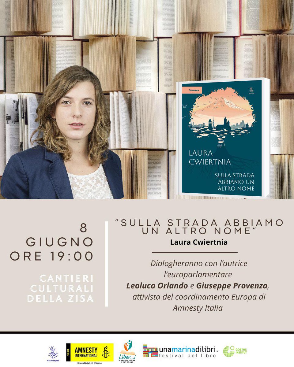 Amnesty44's tweet photo. All'interno di #UnaMarinadiLibri, @Amnesty44 e Liber..i hanno il piacere di ospitare @LauraCwiertnia e il suo romanzo "Sulla strada abbiamo un altro nome" (@MardeiSargassiE).
Con l'autrice: @LeolucaOrlando1 e @pippoprovenza (coord. Europa di @amnestyitalia)

#ArmenianGenocide 
% https://t.co/FVL2w4T8m8