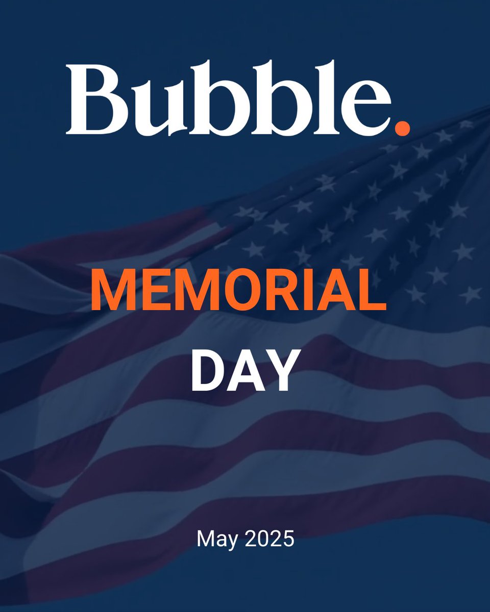 This Memorial Day, we honour those who have served and sacrificed for our freedom. We wish our US Bubbles and clients a safe and meaningful day of remembrance and reflection.

#MemorialDay #RememberAndHonor #TeamBubble