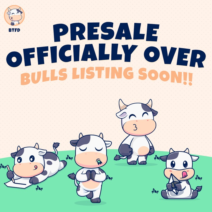 BTFD_COIN's tweet image. 🚨 Bull ALERT! 🚨

The BTFD presale is officially over! 🐂💥

A massive thank you to every single bull who joined this wild ride early — your belief turned this into an unforgettable launch sprint.

This was just the first wave of the bull run… and trust us, there’s a whole lot…