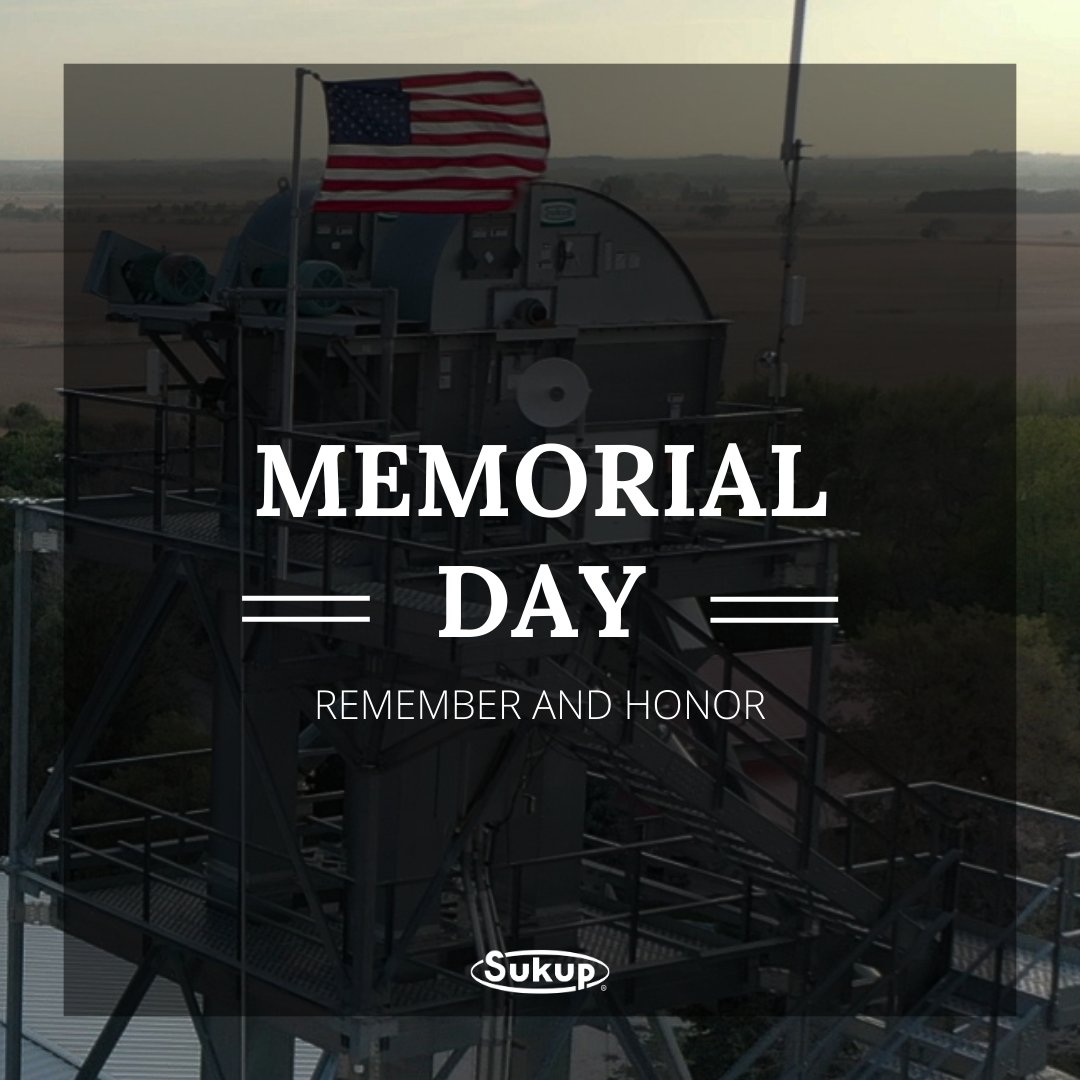 This Memorial Day, we honor and remember the brave men and women who gave everything for our freedom. From all of us at Sukup, thank you for your sacrifice.