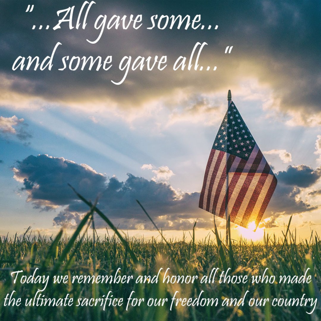 CrossroadLearn's tweet photo. "...All gave some... and some gave all..."

Today, we remember and honor all those who made the ultimate sacrifice for our freedom and our country. 
Thank you for your service and your sacrifice. 

#freedom#neverforgotten#thankyou https://t.co/WKVwo1sx6h