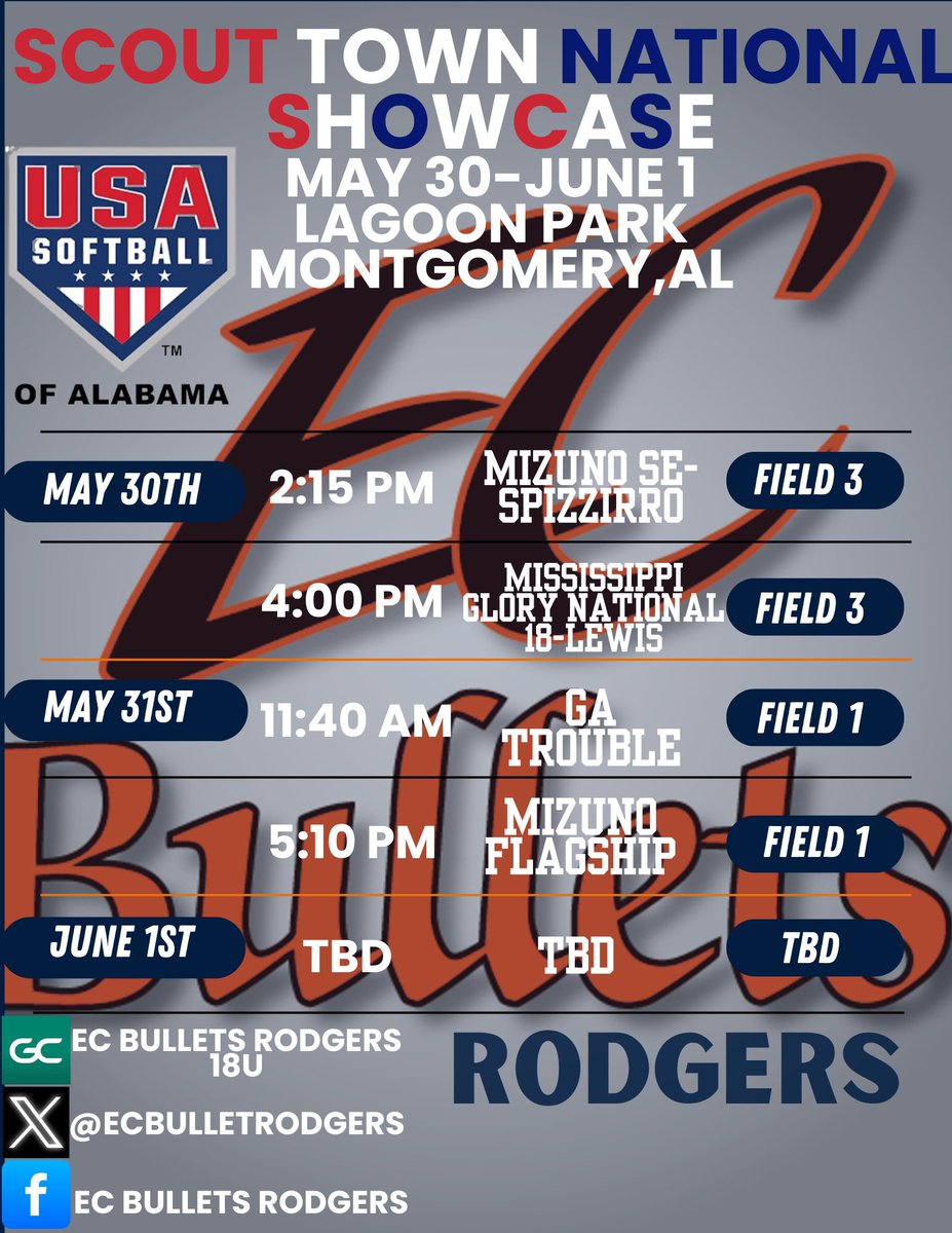 EC Bullets - Rodgers (@ecbulletrodgers) on Twitter photo Kicking this summer season off in Montgomery, AL this weekend!! #begreat #BU
<a href="/KendalC2026/">Kendal Christian</a> <a href="/adi_rodgers/">Adi Grace Rodgers</a> <a href="/SimonaC2008/">Simona Carmickle</a> <a href="/Marissa_adams11/">Marissa Adams</a> <a href="/JaedaEpperson28/">Jaeda Epperson</a> <a href="/PaytonSharpe_27/">PaytonSharpe_27</a> <a href="/PeytonGoss21/">Peyton Goss</a> <a href="/kylee_wilder_2/">Kylee Wilder AKA Etowah</a> <a href="/LizzySteed08/">Alexandria Steed (Lizzy)</a>
<a href="/savannah_s33588/">Savannah sims</a>
<a href="/NahlaniSimpson/">Nahlani Simpson</a> Kicking this summer season off in Montgomery, AL this weekend!! #begreat #BU
<a href="/KendalC2026/">Kendal Christian</a> <a href="/adi_rodgers/">Adi Grace Rodgers</a> <a href="/SimonaC2008/">Simona Carmickle</a> <a href="/Marissa_adams11/">Marissa Adams</a> <a href="/JaedaEpperson28/">Jaeda Epperson</a> <a href="/PaytonSharpe_27/">PaytonSharpe_27</a> <a href="/PeytonGoss21/">Peyton Goss</a> <a href="/kylee_wilder_2/">Kylee Wilder AKA Etowah</a> <a href="/LizzySteed08/">Alexandria Steed (Lizzy)</a>
<a href="/savannah_s33588/">Savannah sims</a>
<a href="/NahlaniSimpson/">Nahlani Simpson</a>