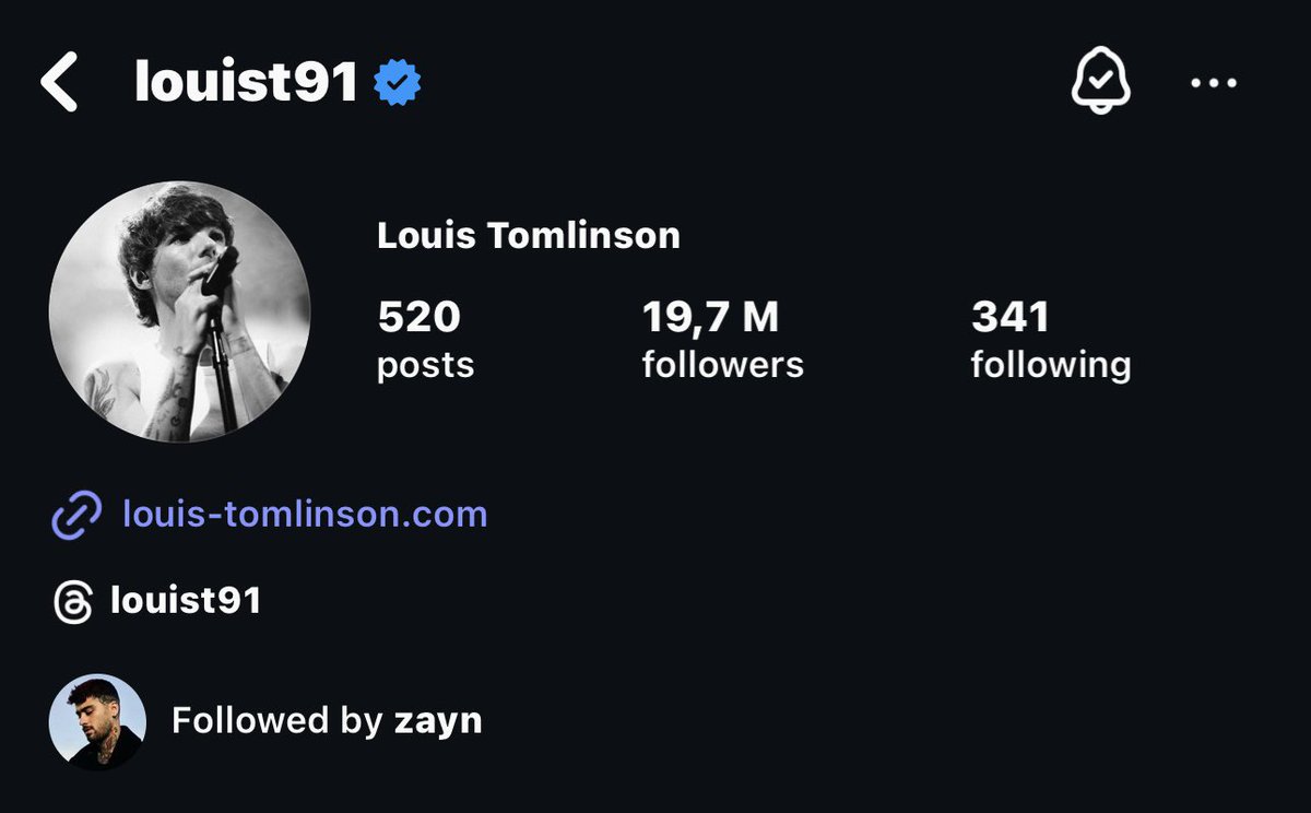 📲| Zayn followed Louis back on Instagram recently!
