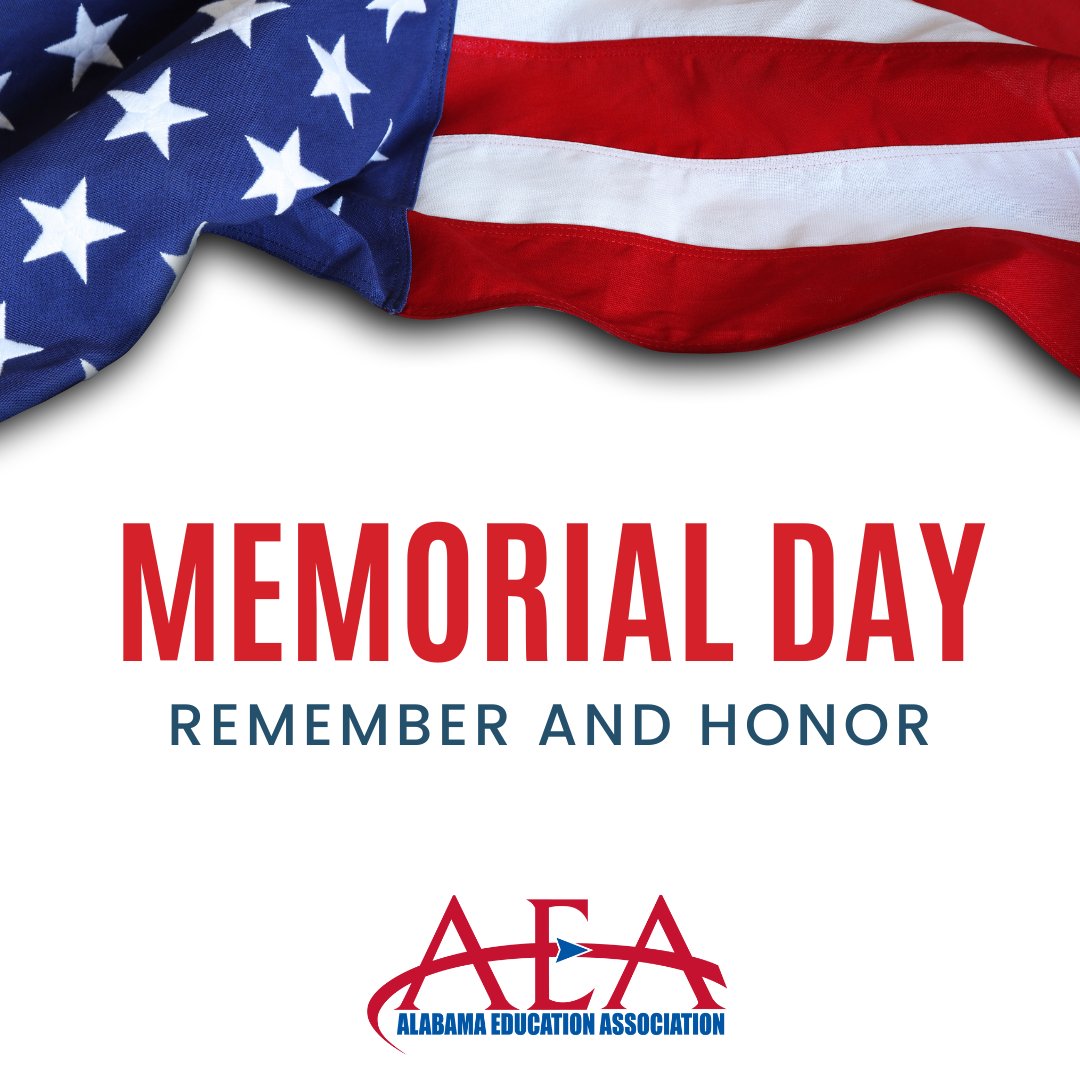 myAEA's tweet image. Today, our office is closed in observance of #MemorialDay. We pause to honor the brave men and women, many of whom were also educators, who made the ultimate sacrifice in service to our country. Their courage, dedication, and legacy live on in the freedoms we cherish. #myAEA