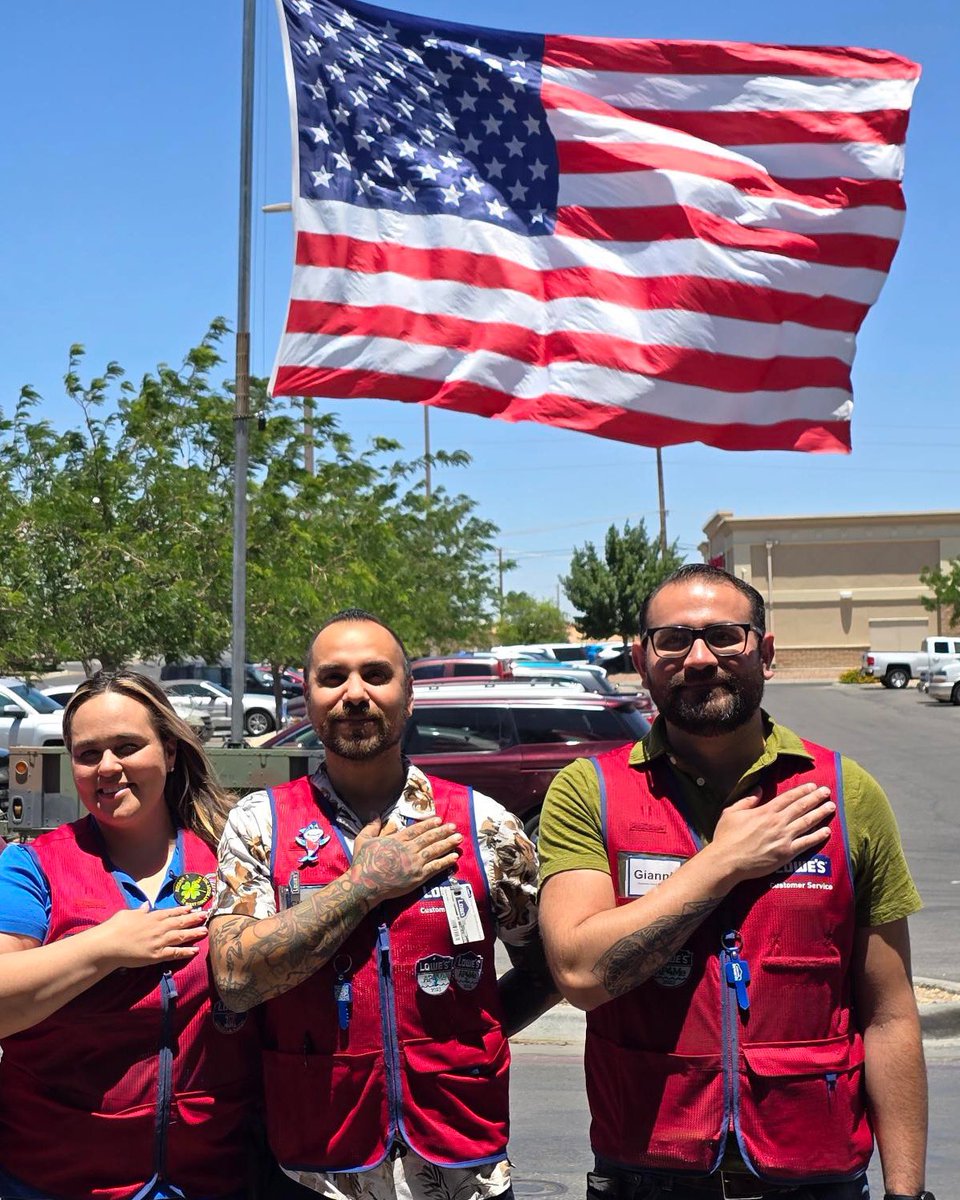 Lowes's tweet image. On Memorial Day, we honor and remember the men and women who gave up their lives in service to our country. Today, our Red Vest Associates around the country created inspiring Memorial Day tributes nationwide to commemorate their sacrifices.
