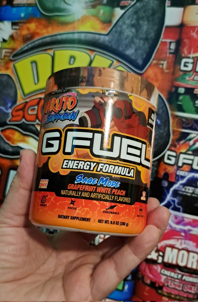 Today's flavor of the day, <a href="/GFuelEnergy/">G FUEL®</a> Naruto Sage Mode!

Just 3 days left til I get the stitches out of my elbow, so this is definitely a godsend right now! #GFUEL #GSQUAD

gfuel.com/DRKSCORPION77