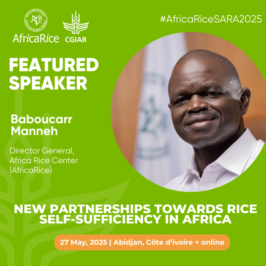 Baboucarr Manneh (@baboucarrmanne8) on Twitter photo 🎙️Excited to speak at a high-level Dialogue Event hosted by <a href="/AfricaRice/">AfricaRice</a> and partners on the sidelines of #SARA2025!
We'll explore how strategic partnerships are accelerating rice self-sufficiency across #Africa.
🌐 Join us online: lnkd.in/dS5ZW49Y
#OneCGIAR 🎙️Excited to speak at a high-level Dialogue Event hosted by <a href="/AfricaRice/">AfricaRice</a> and partners on the sidelines of #SARA2025!
We'll explore how strategic partnerships are accelerating rice self-sufficiency across #Africa.
🌐 Join us online: lnkd.in/dS5ZW49Y
#OneCGIAR