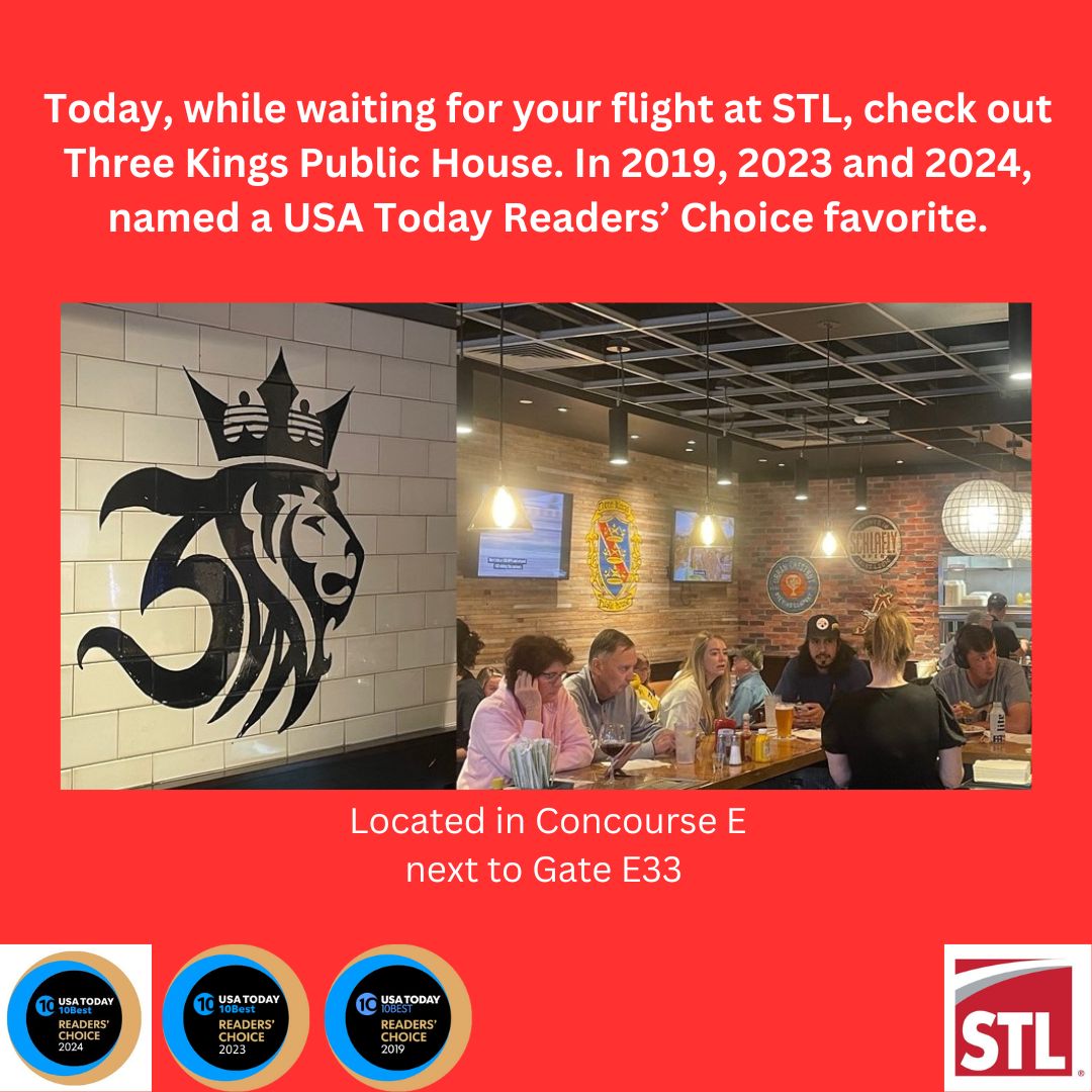 STL Airport (@flystl) on Twitter photo #ThreeKingsPublicHouse #HMSHost #ThreeKingsPublicHouse #HMSHost