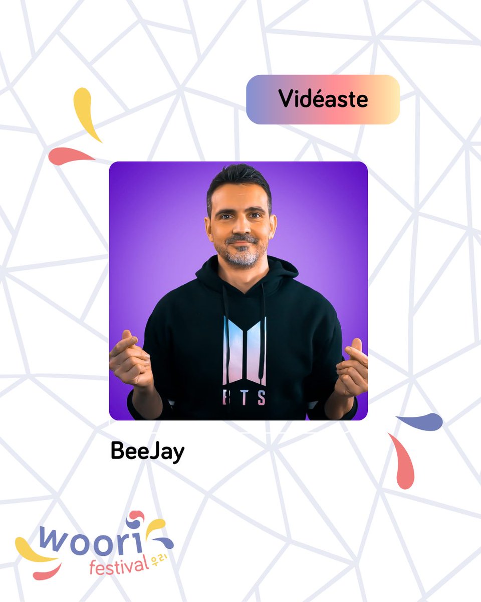 ✨Vous l’attendiez depuis un moment !
Voici le premier invité du Woori Festival 2025 🇰🇷

<a href="/BeeJayKPOP/">BeeJay</a>, créateur de contenu sur l’actualité KPOP, tout en bienveillance et avec humour sera présent tout le week end pour des dédicaces et conférence ;)
 
📅 27 &amp; 28 septembre 
📍Hall 8