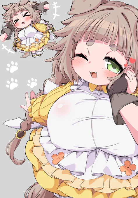 RPいいねありがとうございます!詰め込んだ結果おっきく描いたレトリーちゃんがだいぶ隠れてしまってもったいなかったので若干表情差分しつつ置いておきます 