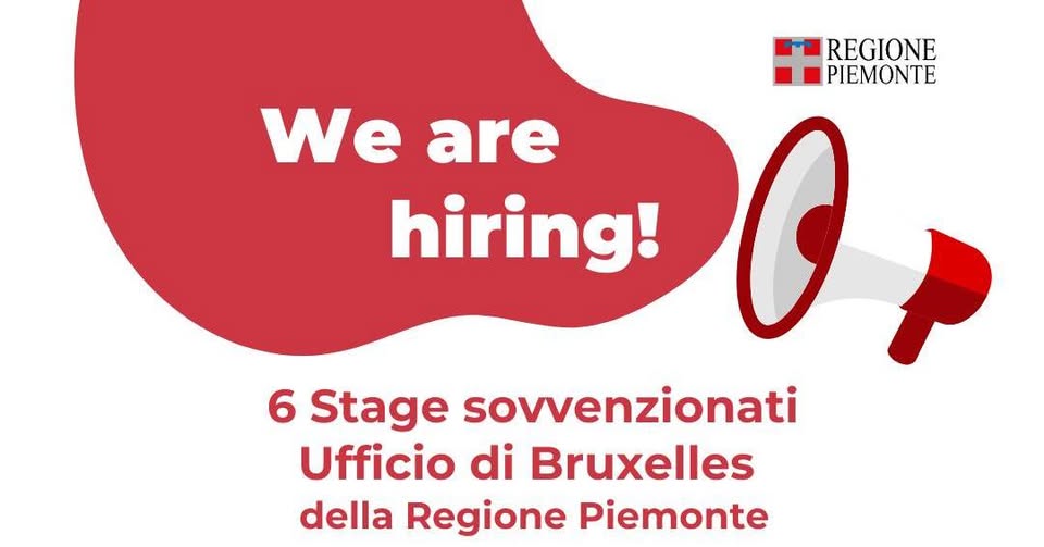 Stage a Bruxelles: un'esperienza imperdibile per chi sogna una carriera internazionale! 
L'Ufficio di Bruxelles della Regione Piemonte ha aperto un bando per attivare 6 stage retribuiti di 4 mesi.  
Scadenza: 14 giugno 2025
Informazioni e candidatura ⬇️ bandi.regione.piemonte.it/concorsi-incar…