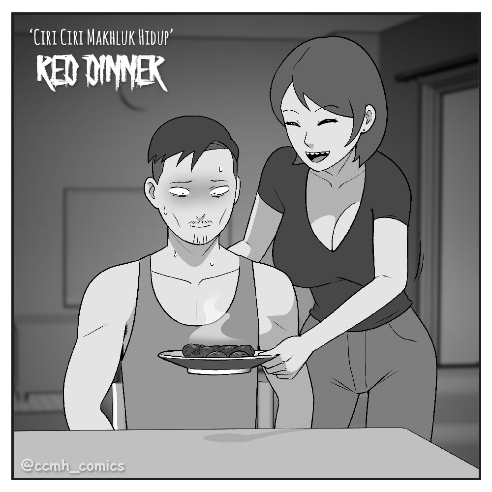 ccmh_comics's tweet image. Red Dinner (1/2) ‼️TW‼️