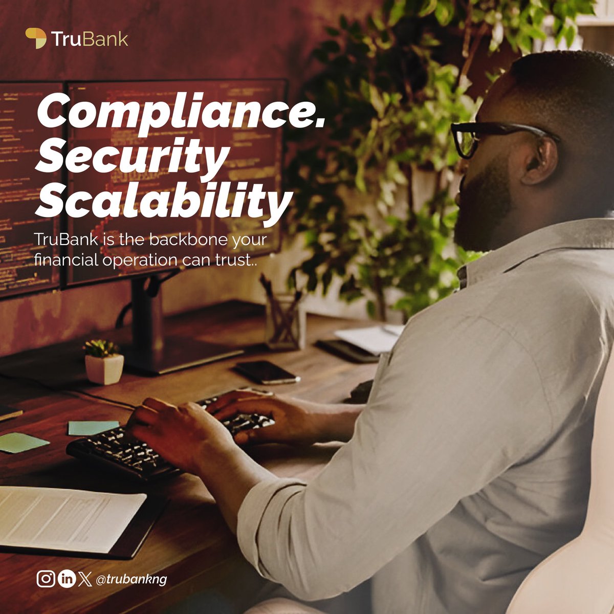 Trubankng's tweet photo. Power your growth with TruBank  built for compliance, trusted for security, and ready to scale.

#trubank #bankingsolutions #Lahore #ノイミー #MonacoGP #digitalbanking #CoreBanking https://t.co/ZUc0RyOPJ0