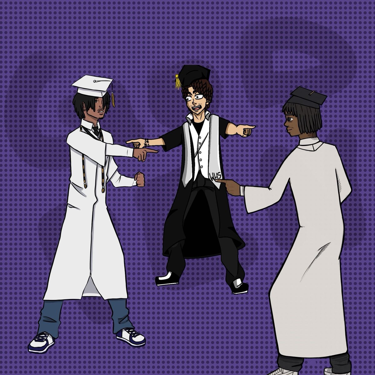 godpenstudios's tweet photo. GoDPEN is leaving high school behind. Blu, Ren, and Bacounn have graduated from Whitehaven High School. This is the beginning of a new chapter. Get excited for much more to come, it’s gp time!  

#godpen #art #blu #ren #bacounn #trio #gp #graduation #classof2025 #co25 #2025 #whs https://t.co/z4xtzNKj63