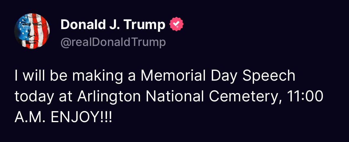 How the hell are they gonna let this fool make a speech at Arlington National Cemetery on Memorial Day smh….you know it’s gonna be a shit show