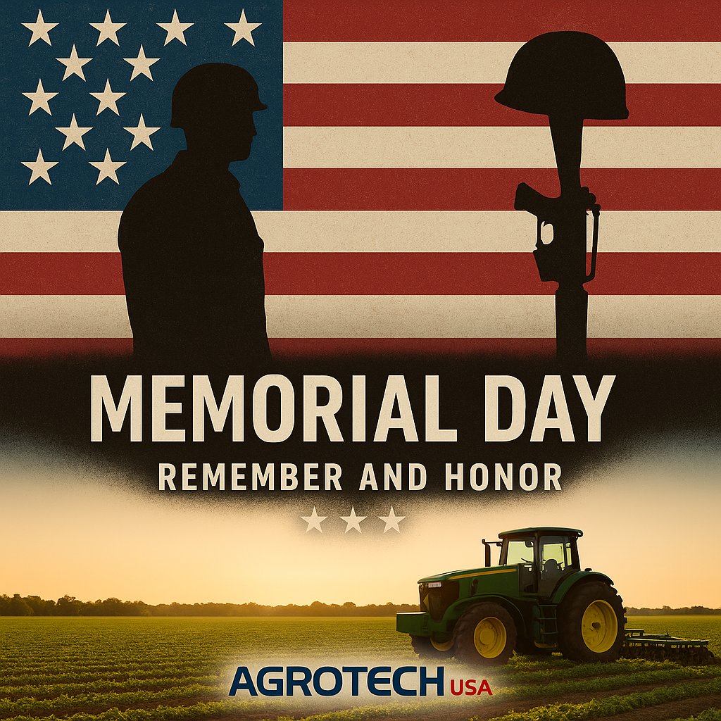 Honoring the fallen this Memorial Day. From the battlefield to the farm field, we remember their sacrifice and stand with those who feed the nation.
#MemorialDay #AgroTechUSA #FarmingAndFreedom