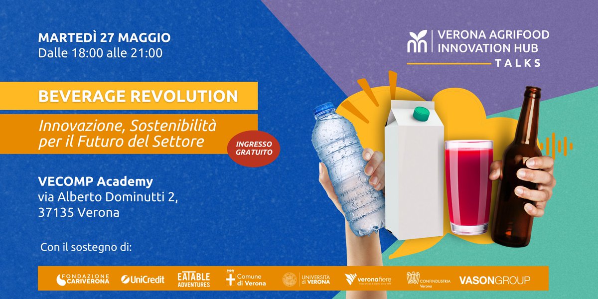🚨 Ultimi posti per #VAIHTalks - Beverage Revolution!
Domani a Verona parliamo di innovazione e sostenibilità nel mondo beverage 🥤
🎤 Speaker da Tetra Pak, Granarolo, Biova, Bevy, Warsteiner, Drype e tanto altro!
🎟️ Registrati 👉 lnkd.in/dwndApaw
#agrifoodtech #startup
