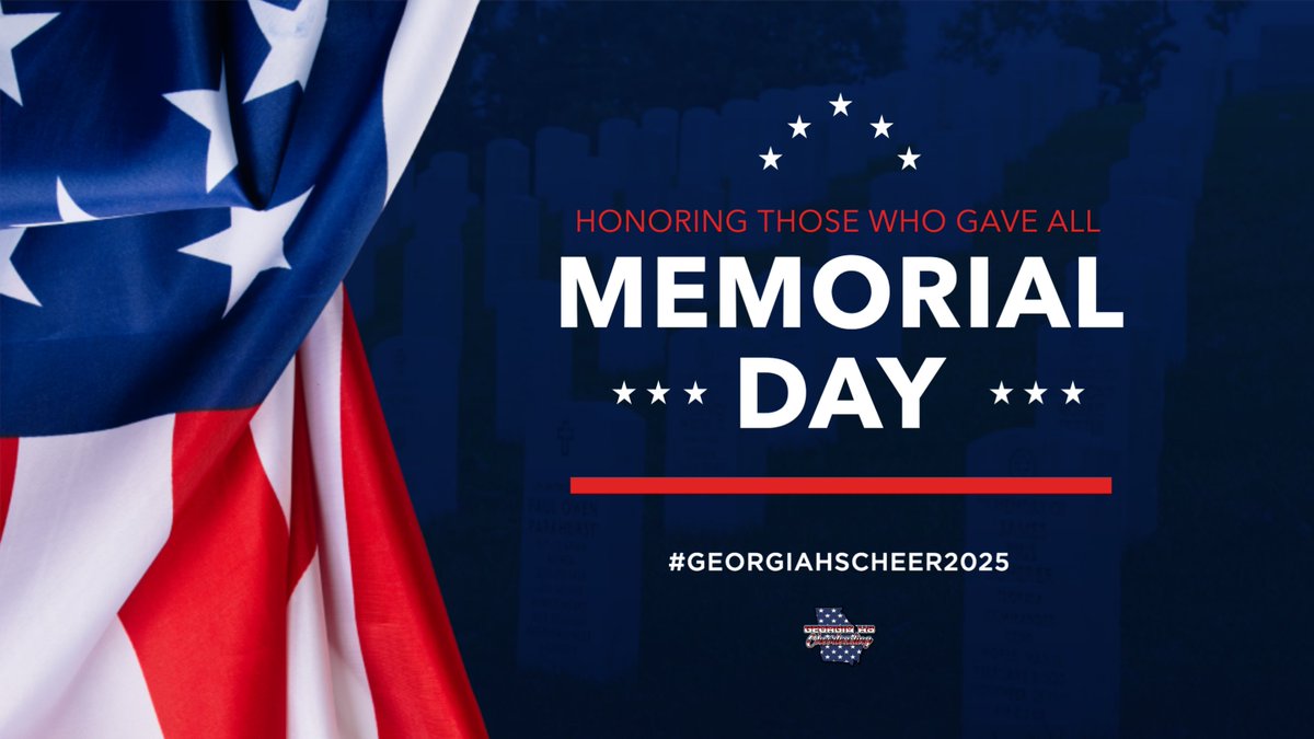 On this Memorial Day we honor those who gave all. 
#MemorialDay 🇺🇸
#GeorgiaHSCheer2025