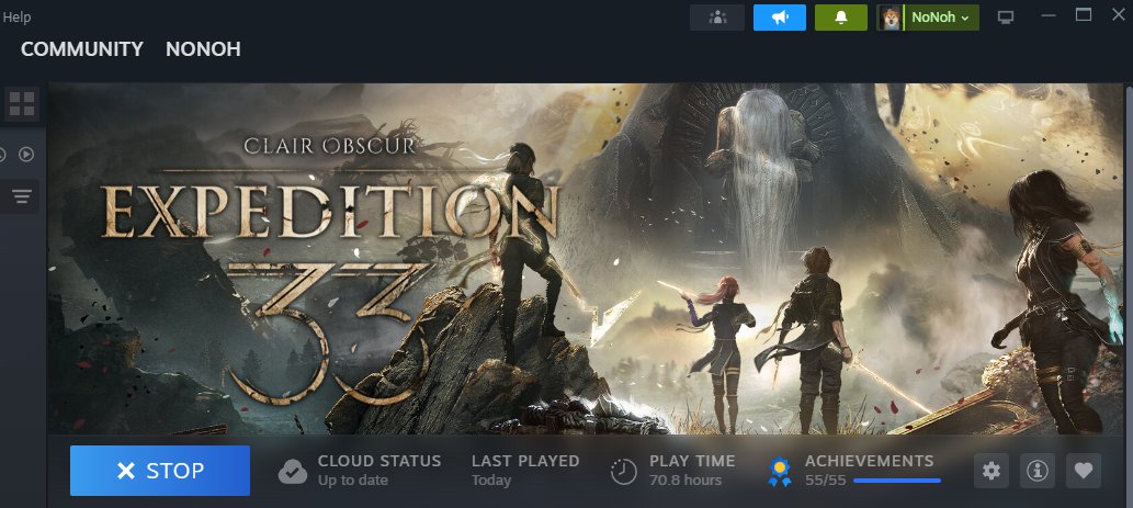 Clair Obscur: Expedition 33
จ บ แ ล้ ว ค รั บ แบบครบ 100%

ยังคงยืนยันเหมือนเดิมว่า
achievements นี่มันยาเสพติดของพวก perfectionist ชัดๆ