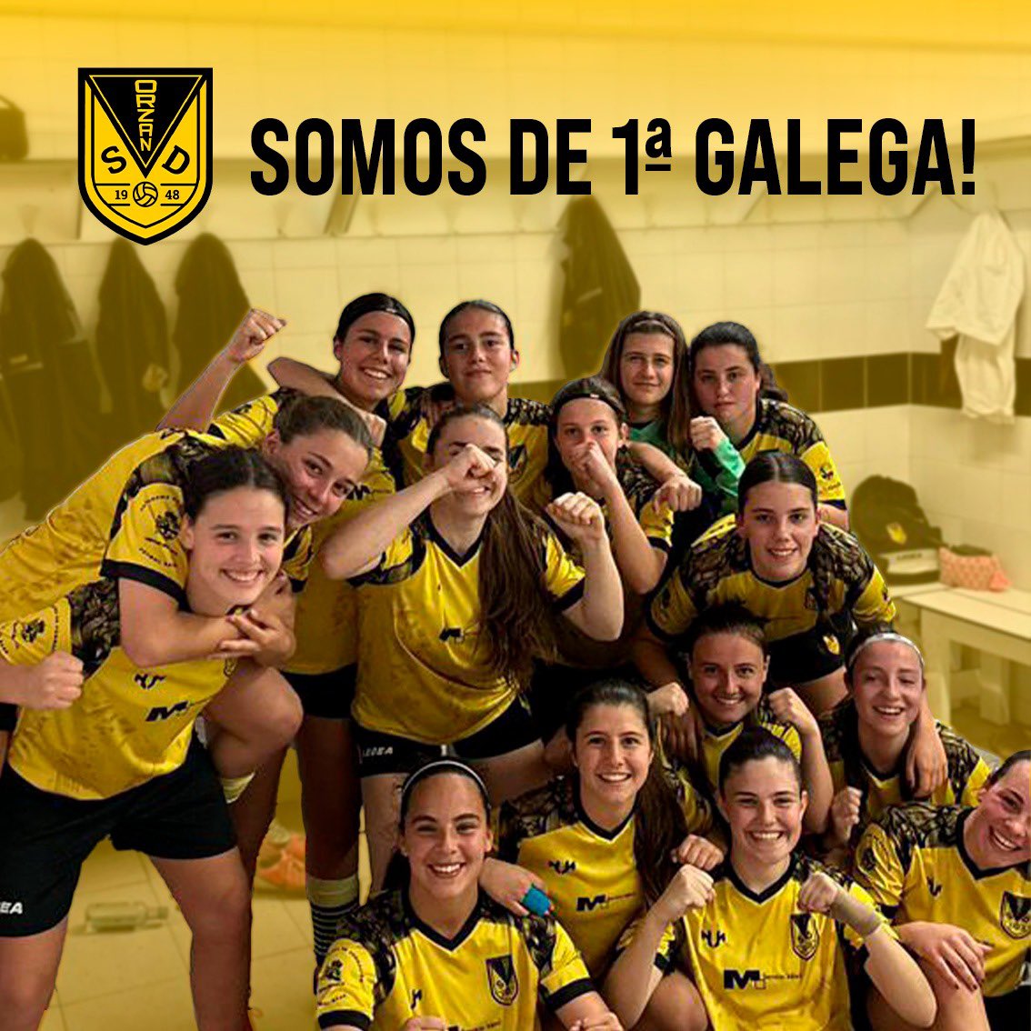OrzanSD's tweet photo. 💛🖤 Ano histórico no Orzán SD!

📈 Ascenso do Sub-21 a 3ª RFEF
📈 Ascenso do Xuvenil a 1ª Galega

Orgullosísimos de todas as xogadoras que fixeron posible esta tempada inesquecible. Imos a por máis! 💪⚽ https://t.co/KUK97fDCKF