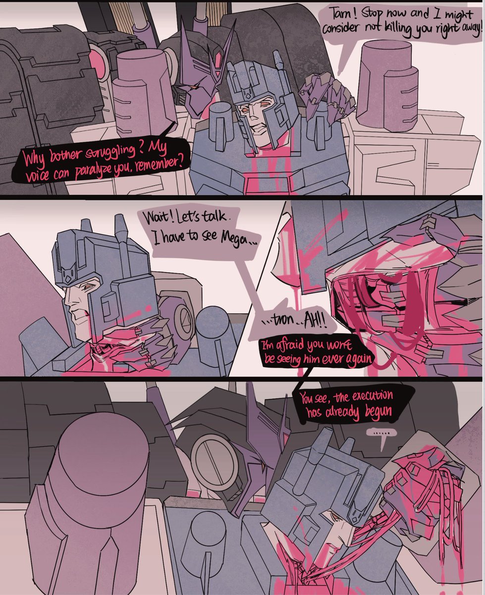 Peekaboo2mm's tweet photo. #Tarn /#Overlord Overlord bottom 
⚠️Slight gore
Keep thinking about what would happen if Tarn told Overlord that Megatron was actually not dead before the execution https://t.co/Oe44EeGgIH