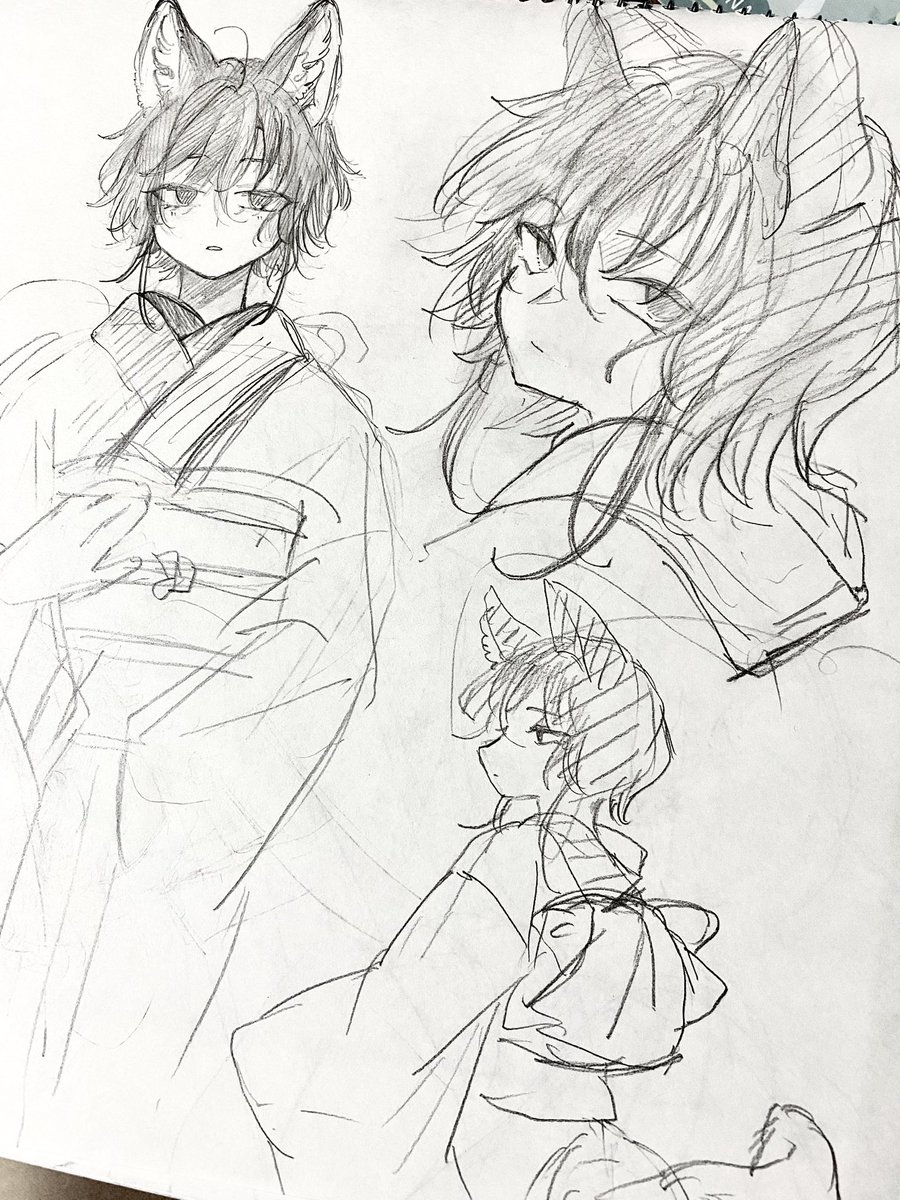 息抜きのたびに癖なキャラが生まれる、、キャラの創造は呼吸と同じ
きつね、癖っ毛黒髪、着物、女装 を釜にぶち込んで錬成しました🧙🏻‍♀️ 