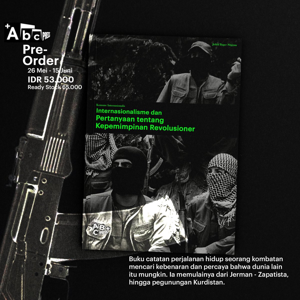 ABC_Pekerja's tweet photo. Pre-Order - ABC Press+

Internasionalisme dan Pertanyaan tentang Kepemimpinan Revolusioner
Oleh - Komune Internasionalis

Spesifikasi:
A5 (14,8 x 20 cm), 112 Halaman
BookPaper 75gr (102 Halaman BW +9 Color), Sampul Color Artcarton 260gr

Order: +380 50 619 1825

#ABCpress+ https://t.co/tQ0gMFatLh