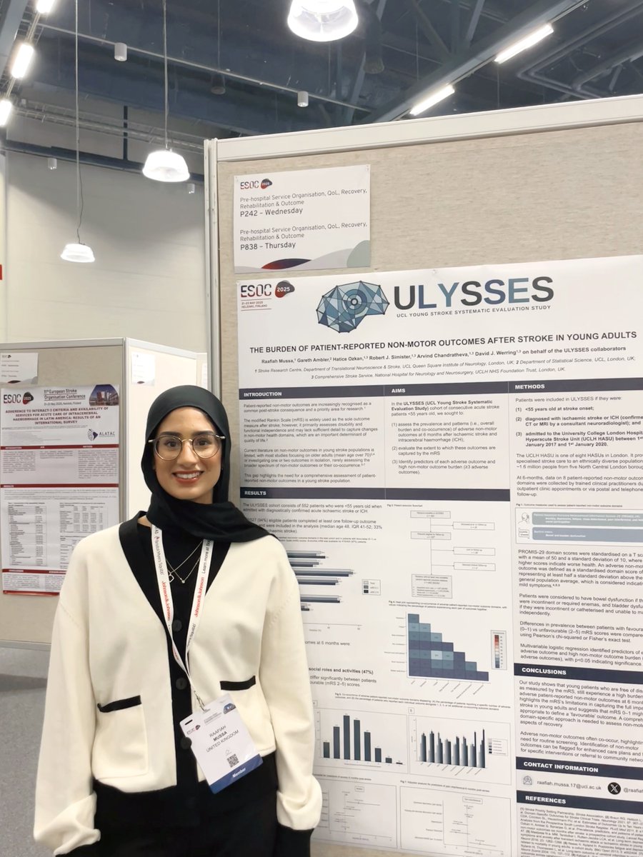 Raafiah Mussa (@raafiahmussa) on Twitter photo Thank you to the organisers of #ESOC2025 in Helsinki! 🇫🇮
Grateful for the opportunity to present my research and connect with collaborators and friends from around the world.
<a href="/ESOstroke/">European Stroke Org</a> <a href="/UCLStrokeRes/">UCL Stroke Research</a> <a href="/UCLIoN/">UCL Queen Square Institute of Neurology</a>
#StrokeResearch #VoiceofStroke Thank you to the organisers of #ESOC2025 in Helsinki! 🇫🇮
Grateful for the opportunity to present my research and connect with collaborators and friends from around the world.
<a href="/ESOstroke/">European Stroke Org</a> <a href="/UCLStrokeRes/">UCL Stroke Research</a> <a href="/UCLIoN/">UCL Queen Square Institute of Neurology</a>
#StrokeResearch #VoiceofStroke