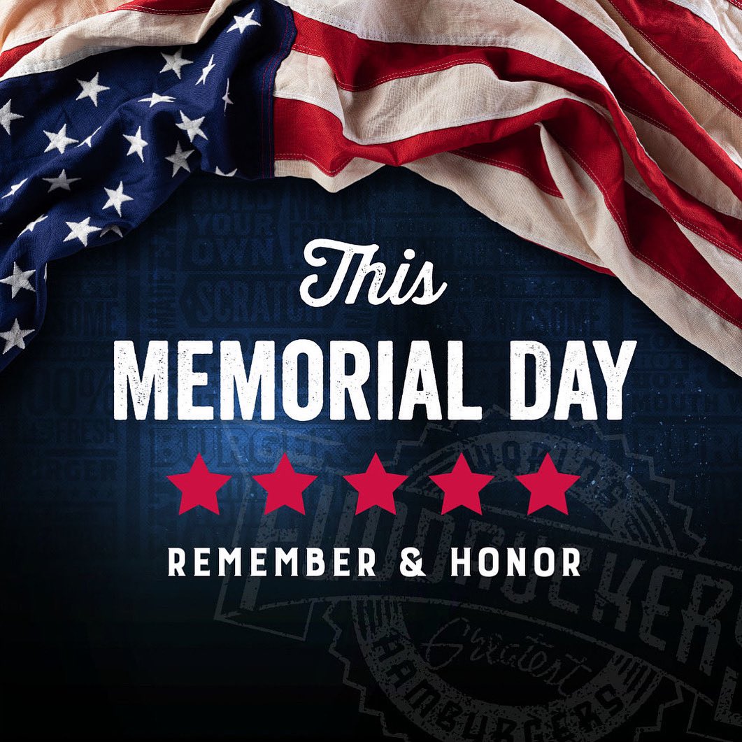 Today we remember the brave.
We honor the fallen.
We cherish our freedom.
Happy Memorial Day from Fuddruckers. 🇺🇸❤️ #MemorialDay #HonorTheFallen #Fuddruckers