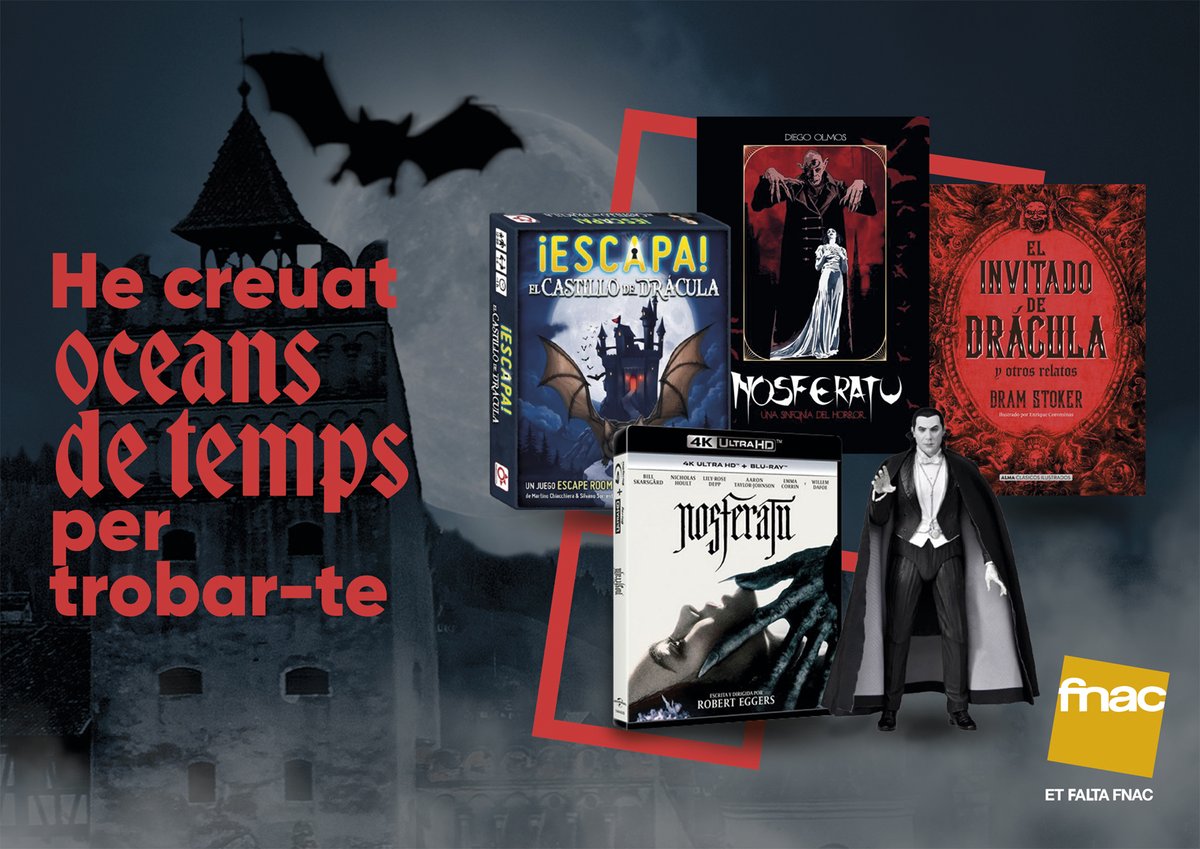 FNACANDORRA's tweet image. Zero vitamina D, 100% intensitat emocional.

Celebrem 128 anys de 'Drácula'.

🦇🖤