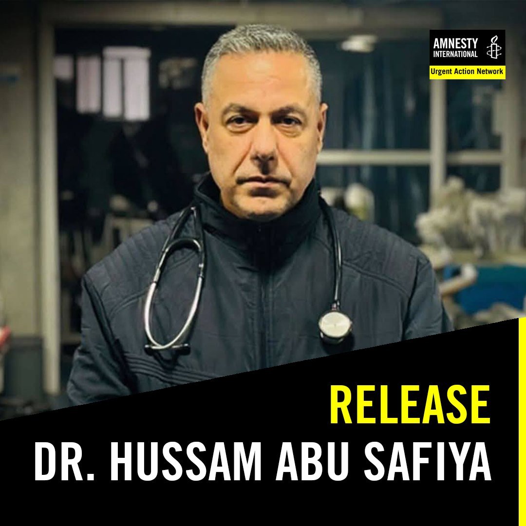 Dr. Hussam Abu Safiya has now been unjustly and arbitrarily detained in an Israeli prison for 150 days. He is one of many Palestinian health workers who have been arbitrarily detained or forcibly disappeared in #Gaza by Israeli forces.  

We reiterate our demand for his immediate