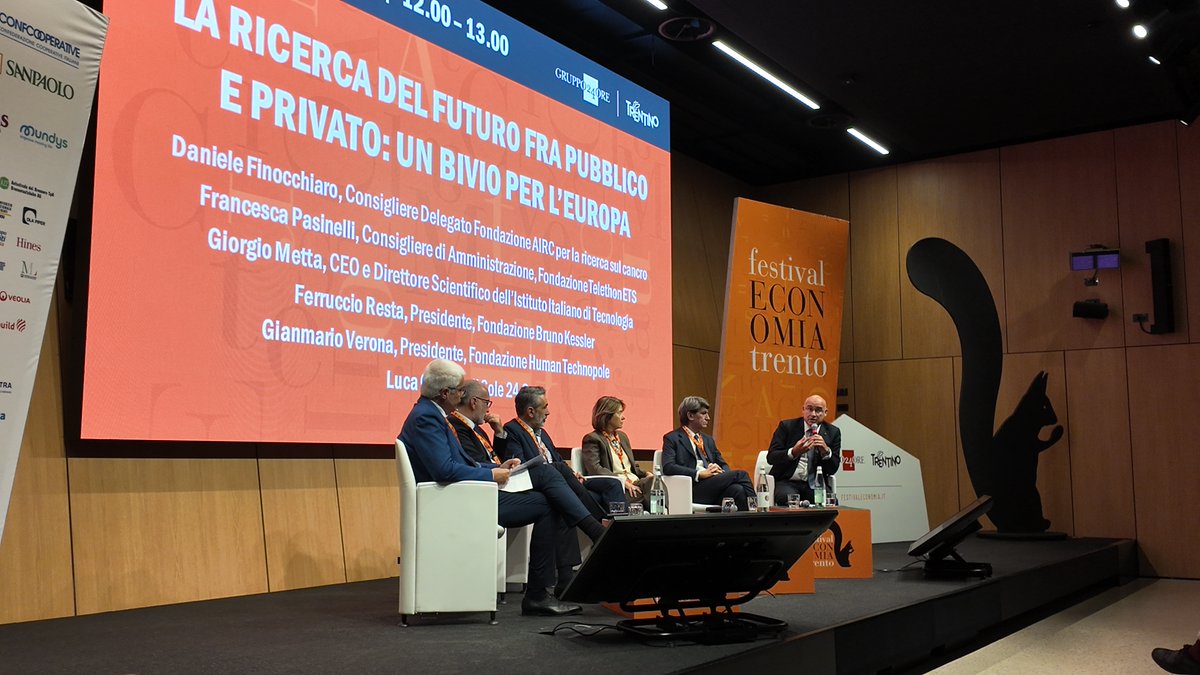 Ferruccio Resta (@ferruccioresta) on Twitter photo Il futuro della #ricerca passa da una rete di fondazioni capace di mettere a fattor comune pratiche virtuose, standard operativi e processi di reclutamento all’altezza delle sfide attuali. Al <a href="/economicsfest/">Festival Economia Trento</a>, <a href="/FBK_research/">Fondazione Bruno Kessler - FBK</a> con <a href="/AIRC_it/">Fondazione AIRC per la ricerca sul cancro</a>, <a href="/IITalk/">IIT</a>, <a href="/Fondaz_Telethon/">Fondazione Telethon</a>, <a href="/humantechnopole/">Human Technopole</a>. Il futuro della #ricerca passa da una rete di fondazioni capace di mettere a fattor comune pratiche virtuose, standard operativi e processi di reclutamento all’altezza delle sfide attuali. Al <a href="/economicsfest/">Festival Economia Trento</a>, <a href="/FBK_research/">Fondazione Bruno Kessler - FBK</a> con <a href="/AIRC_it/">Fondazione AIRC per la ricerca sul cancro</a>, <a href="/IITalk/">IIT</a>, <a href="/Fondaz_Telethon/">Fondazione Telethon</a>, <a href="/humantechnopole/">Human Technopole</a>.